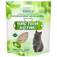 Наполнитель "Чистый котик" БЕЛОЕ ДЕРЕВО (силикагель спрессованный с древесными опилками) 8л