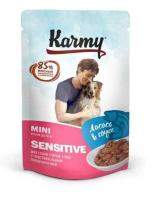 Karmy д/собак мелких пород с ЧувПищ. Сенсетив Мини Лосось кусочки в соусе 80г