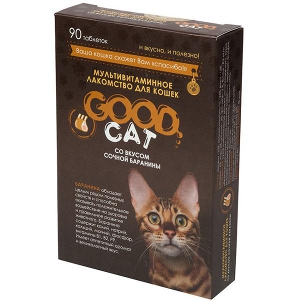 Good Cat мультивитаминное лакомство д/кошек со вкусом "Сочной баранины" 90 таб