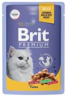 BRIT PREMIUM, Пауч для взрослых кошек, Тунец в желе, 85г