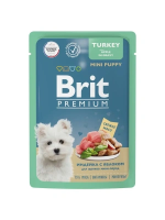 BRIT PREMIUM, Пауч для щенков мини пород, Индейка с яблоком в соусе, 85г