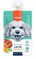 Wanpy Dog Лакомство для собак Мясной мусс из ягненка и моркови с горохом 90 г