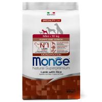 Сухой корм Monge Dog Speciality Line Monoprotein Mini  д/щенков мелких пород,из ягненка с рисом 800г