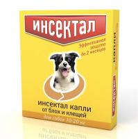 ИНСЕКТАЛ капли д/собак от 10 до 20кг от клещей и блох