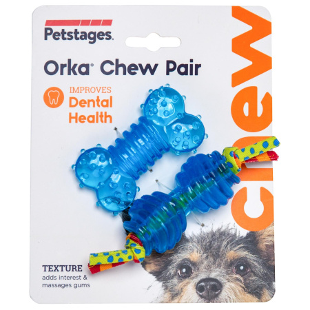 Petstages набор из двух игрушек для собак мелких пород "ОРКА косточка + гантеля" 7 см ультра-мини