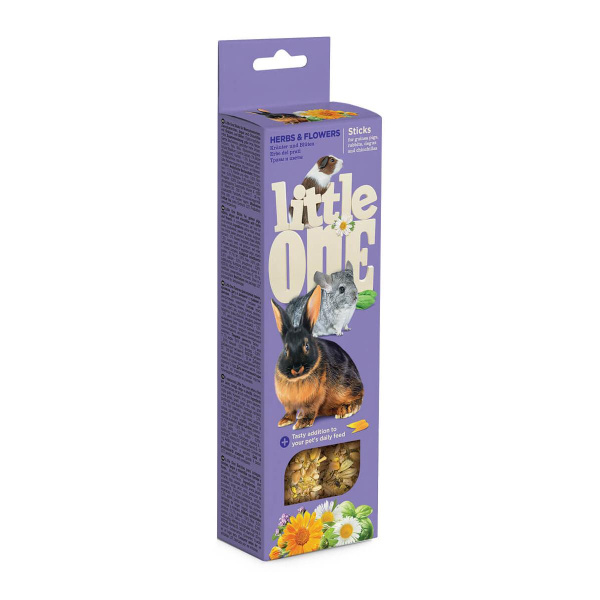 Little One Палочки д/морск.свинок,кроликов,шиншилл с травами и цветами 2*55г