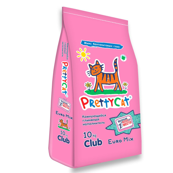 PRETTY CAT Euro Mix Наполнитель комкующийся 10кг