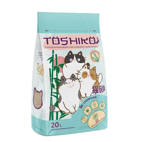 Toshiko Натуральный комкующийся наполнитель древесный без запаха 7,6 кг 20 л