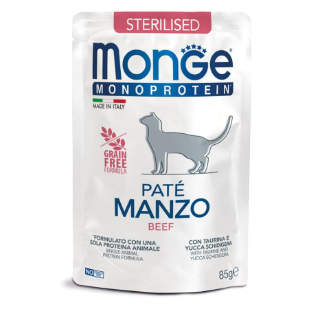Monge Cat Monoprotein Pouch паучи для стерилизованных кошек говядина 85г