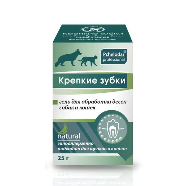 ПЧЕЛОДАР Гель Крепкие Зубки для обработки десен собак и кошек 25гр