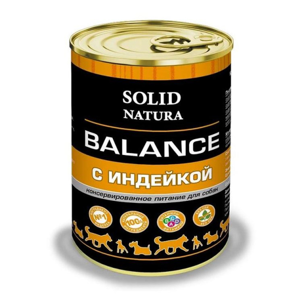 Solid Natura Balance консервы д/собак Индейка 0,34кг