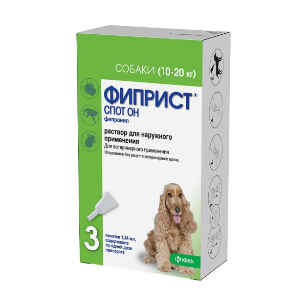 ФИПРИСТ спот он для собак 134мг/1,34мл №3, 10-20 кг