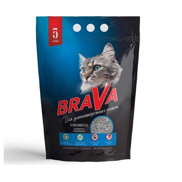 БРАВА 5л комкующийся длин. кошка новый