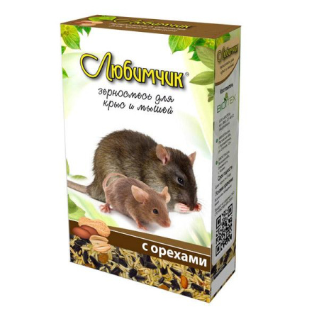 ЛЮБИМЧИК корм д/крыс и мышей Орех 400г (1*14)