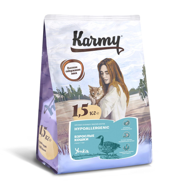 Karmy д/взрослых кошек СклонАллерг Гипоаллергенный Утка 1,5кг