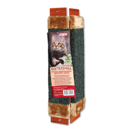 Царапычъ А104 Когтеточка ковролиновая д/котят угловая (мех) 51*20см