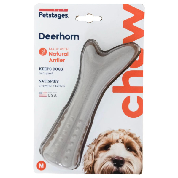 Petstages игрушка для собак Deerhorn, с оленьими рогами 16 см средняя