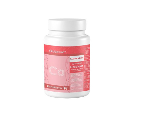 GlobalVet Глобалвит Комплекс Calcium кальций, фосфор и витамины Д 155 таб