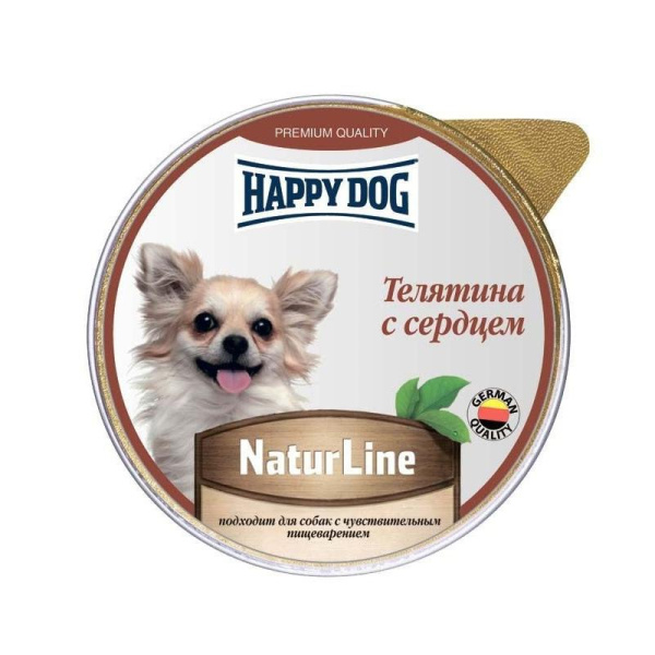 Happy Dog Natur Line Телятина с сердцем паштет (НФКЗ) - 0,125 кг