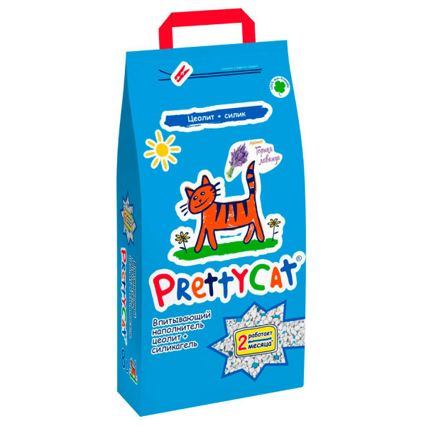 PRETTY CAT наполнитель впитывающий для кошачьих туалетов Naturel с лавандой 4л/2кг