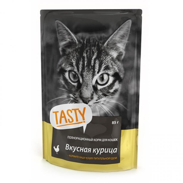 Tasty д/кошек пауч Курица в желе 85г
