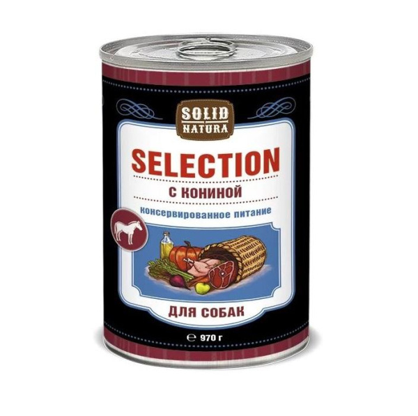 Solid Natura Selection консервы д/собак Конина 0,97кг