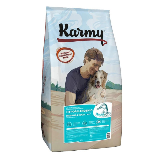 Karmy д/собак средних и крупных пород Гипоал Медиум и Макси Утка 14кг