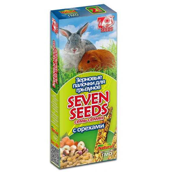SEVEN SEEDS Палочки д/грызунов с орехами 3шт (1*22)
