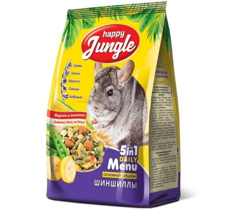 HAPPY JUNGLE корм д/шиншил 400гр