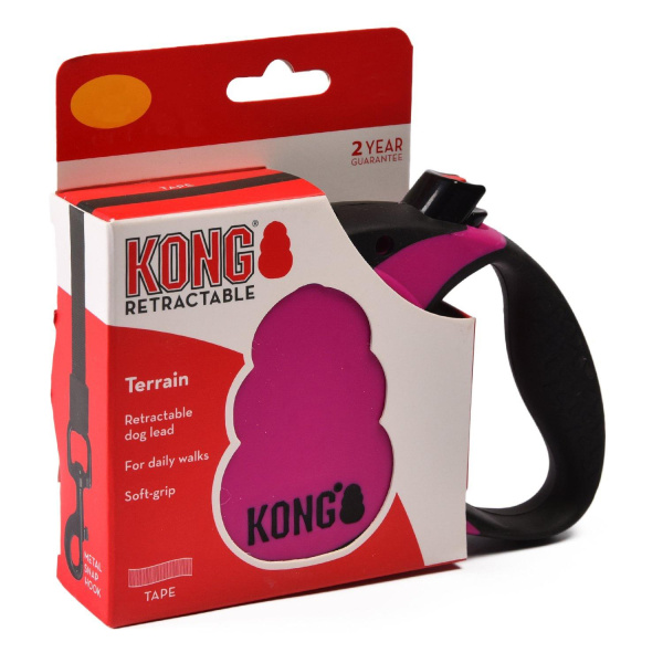 KONG рулетка Terrain S (до 20 кг) лента 5 метров фуксия