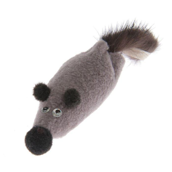 sh-07080 Игрушка Мышь М с норковым хвостом 6см без упак. GoSi