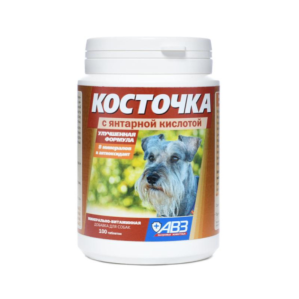 Косточка ЯНТАРНАЯ КИСЛОТА добавка минерально-витаминная 100 таб.(банка)