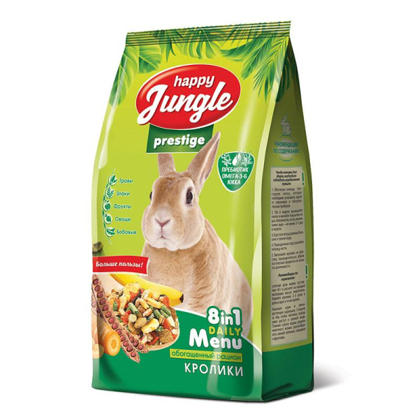 HAPPY JUNGLE Prestige Корм для кроликов 500 г