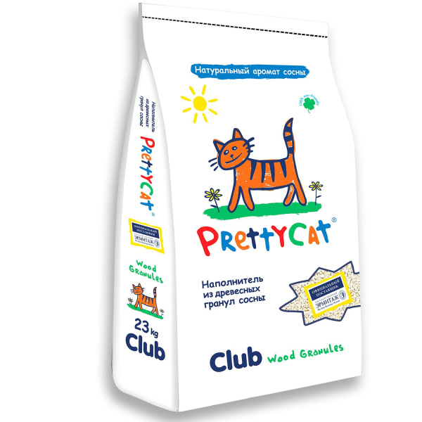 PRETTY CAT Wood Granules Наполнитель древесный 20кг