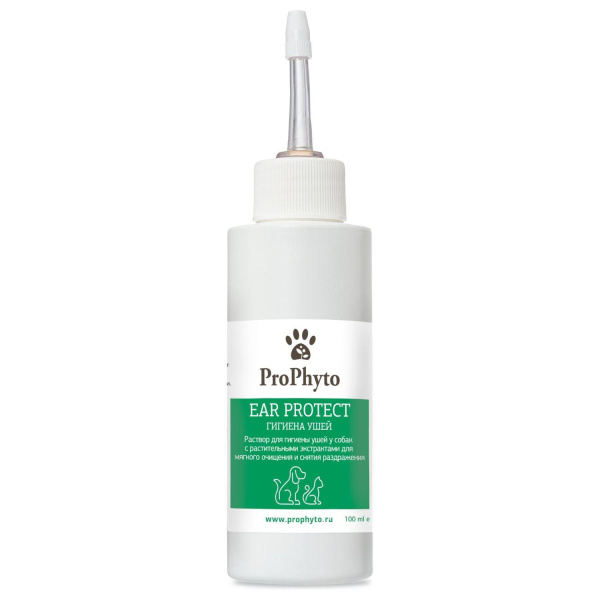 Раствор ProPhyto EAR PROTECT д/чистки ушей собак и кошек с противовоспалительными свойствами, 100 мл