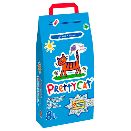 PRETTY CAT наполнитель впитывающий для кошачьих туалетов Naturel с лавандой 8л/4кг