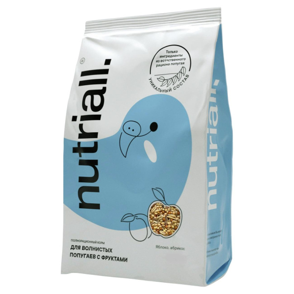Nutriall корм д/волнистых попугаев с фруктами 900г