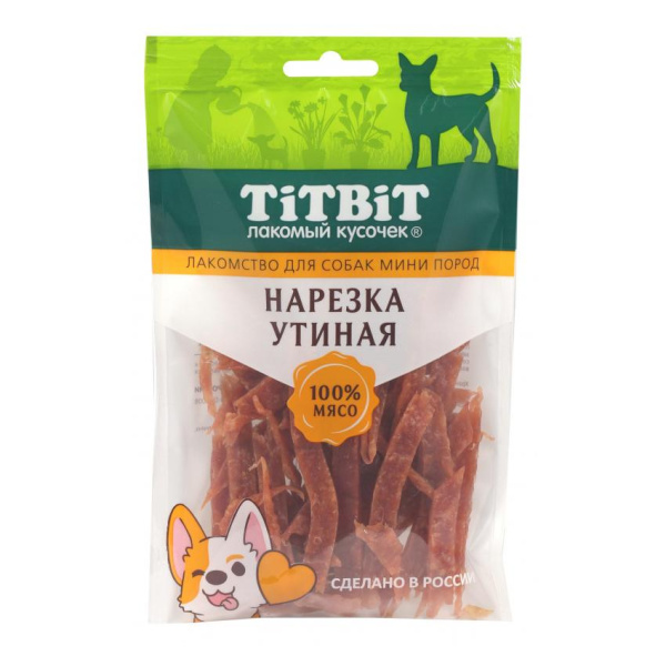Нарезка утиная для собак мини пород 70 г 024584 ТИТБИТ