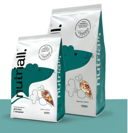Nutriall корм д/крыс с овощами 400г