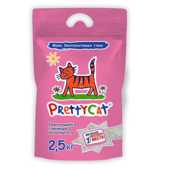 PRETTY CAT Euro Mix Наполнитель комкующийся с Алое 2,5кг