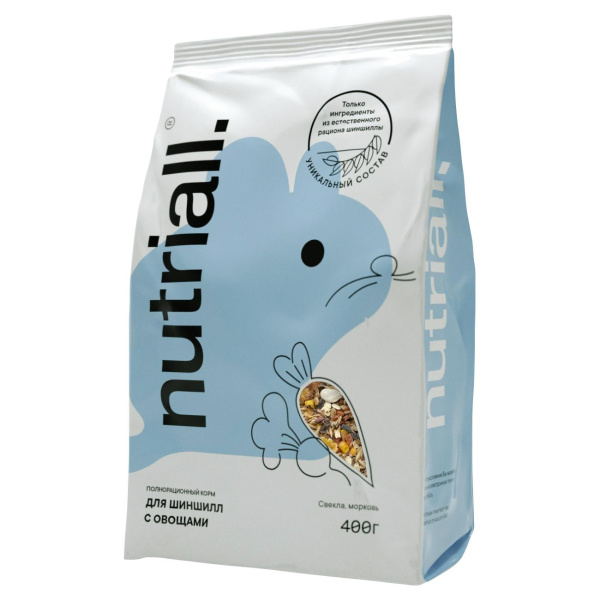 Nutriall корм д/шиншилл с овощами 400г