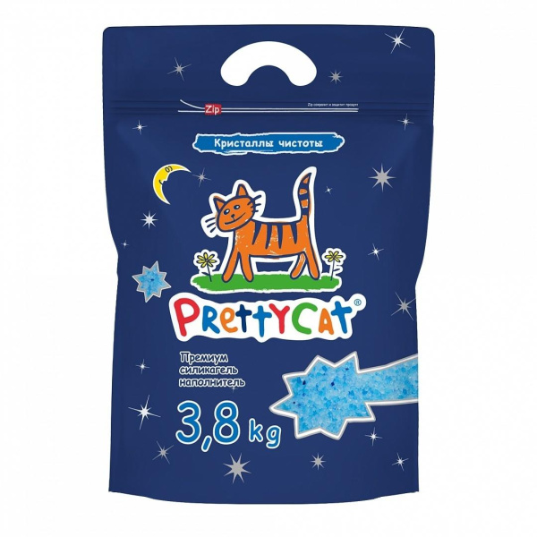 PRETTY CAT Кристаллы чистоты Наполнитель силикагель 3,8кг