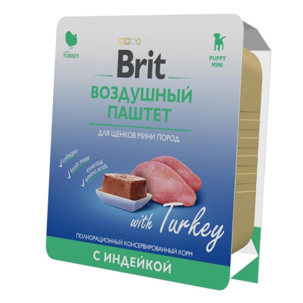 Брит Premium Воздушный паштет Индейка для щенков мини пород, 100 гр