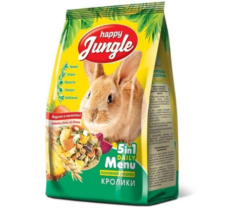 HAPPY JUNGLE корм д/кроликов 400гр