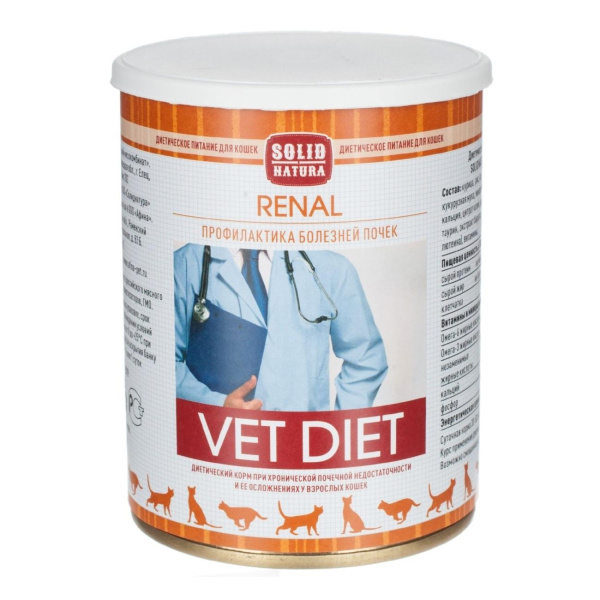 Solid Natura VET Renal диета для кошек влажный 0,34 кг