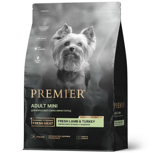 Premier Dog Lamb&Turkey ADULT Mini (Ягненок с индейкой для соб. мелких пород) 8 кг