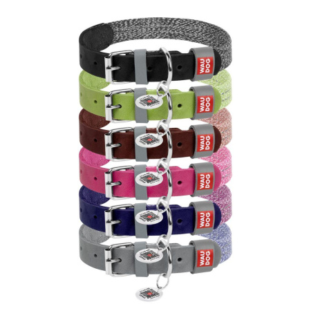 COLLAR Ошейник WAUDOG Classic, кожа, металлическая пряжка (ширина 12 мм, длина 21-29 см) розовый