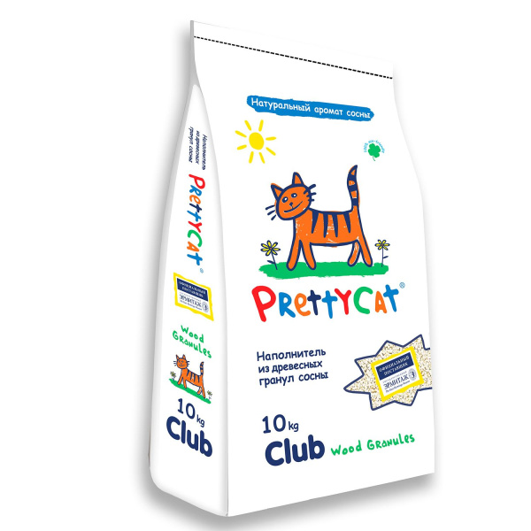 PRETTY CAT Wood Granules Наполнитель древесный 10кг