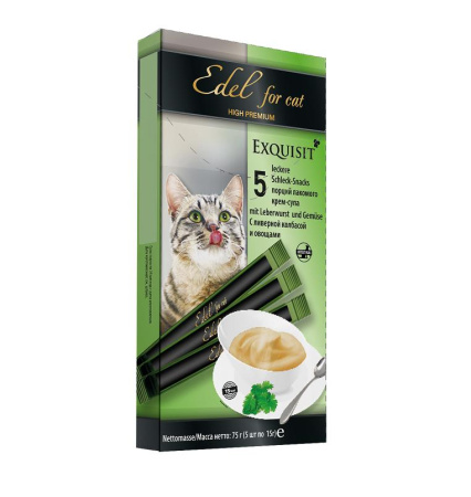 Edel for Cat крем-суп с ливерной колбасой и овощами 1шт (5х1), 15 г