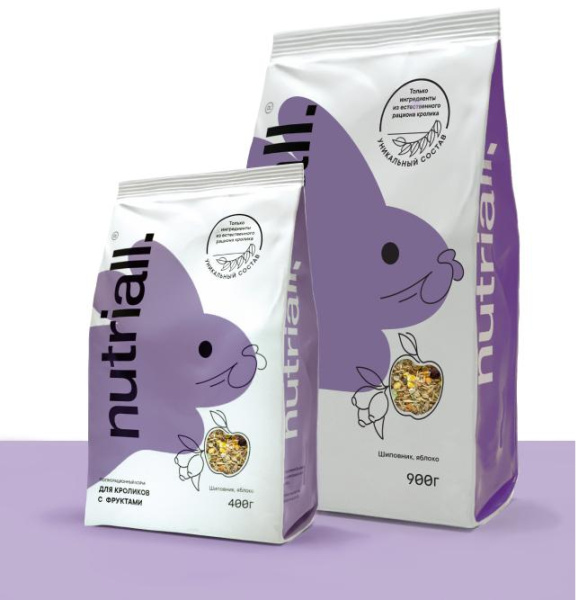 Nutriall корм д/кроликов с фруктами 900г